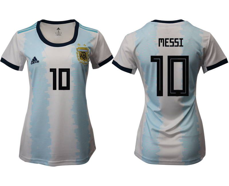 2019-20 Argentina 10 MESSI Home Women Soccer Jersey