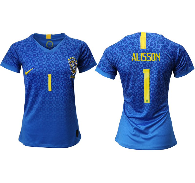 2019-20 Brazil 1 ALISSON Away Women Soccer Jersey