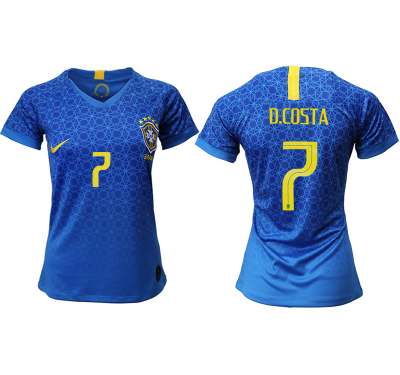 2019-20 Brazil 7 D.COSTA Away Women Soccer Jersey