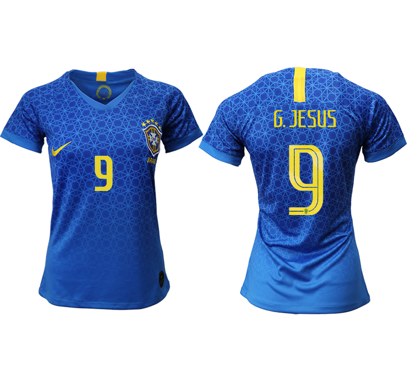 2019-20 Brazil 9 G.JESUS Away Women Soccer Jersey