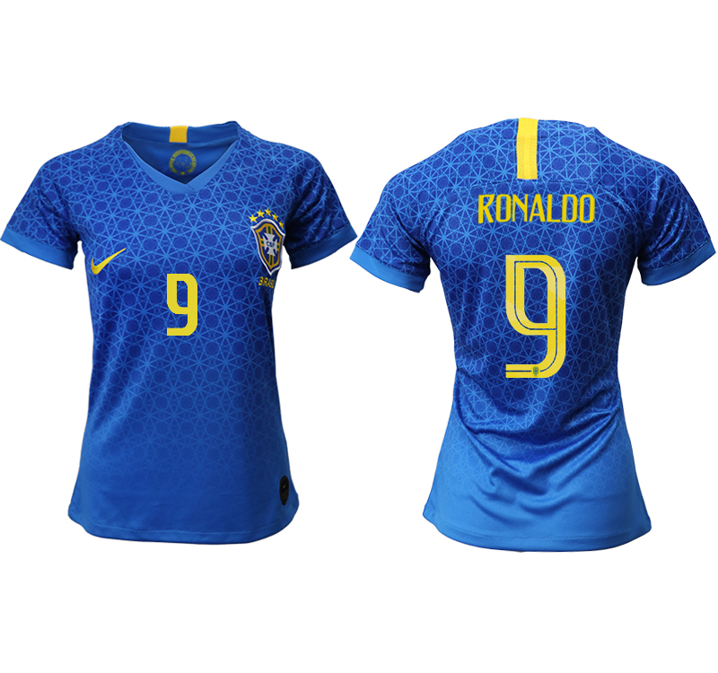 2019-20 Brazil 9 RONALDO Away Women Soccer Jersey