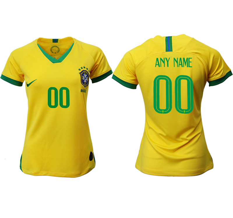 2019-20 Brazil Customized Home Women Soccer Jersey