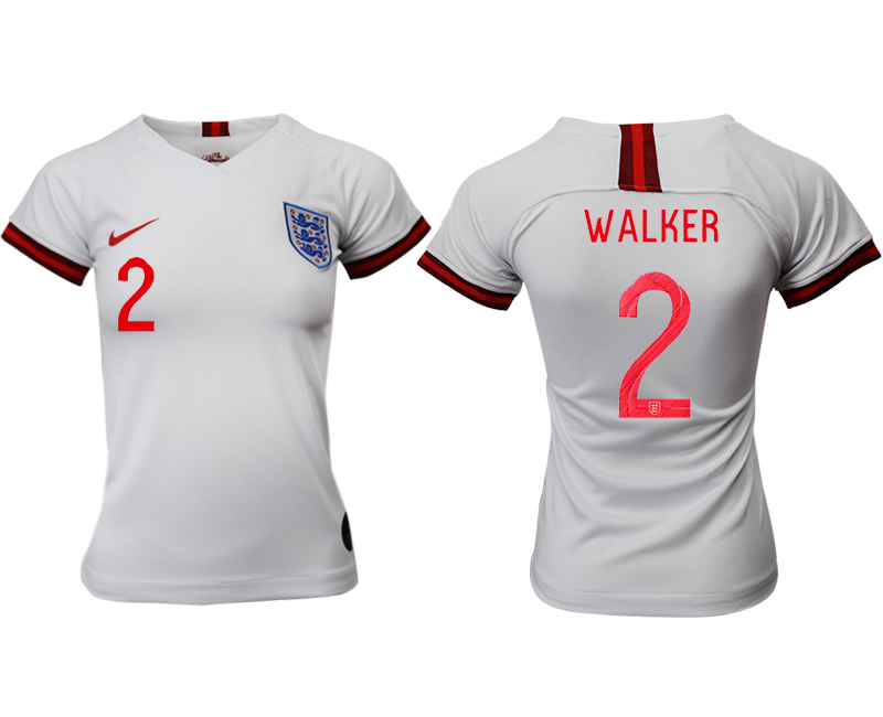 2019-20 England 2 WALKER Home Women Soccer Jersey
