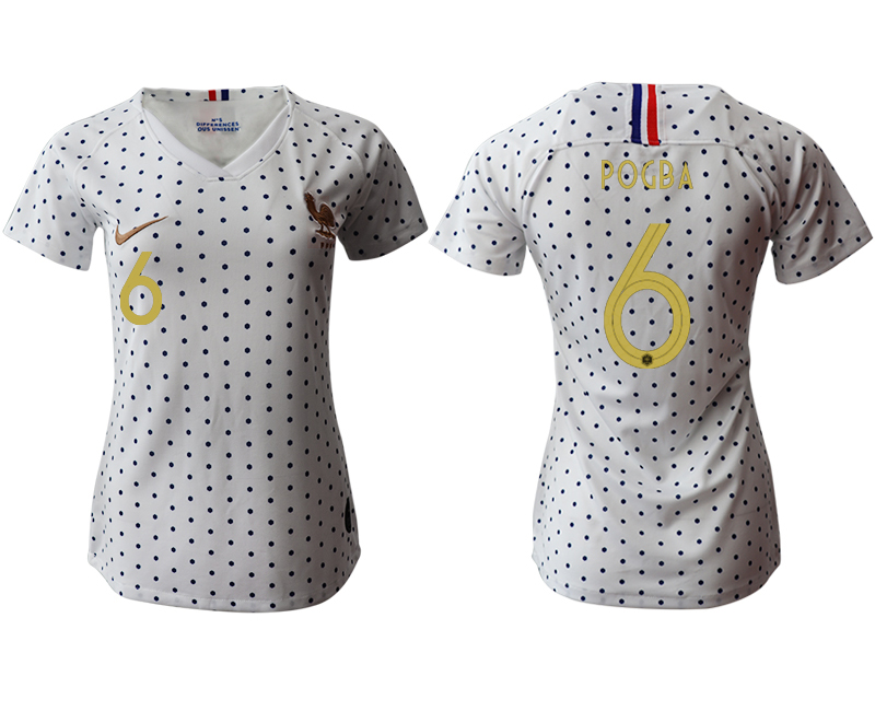 2019-20 France 6 POGBA Away Women Soccer Jersey