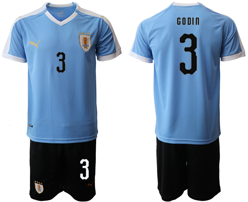 2019-20 Uruguay 3 GODIN Home Soccer Jersey