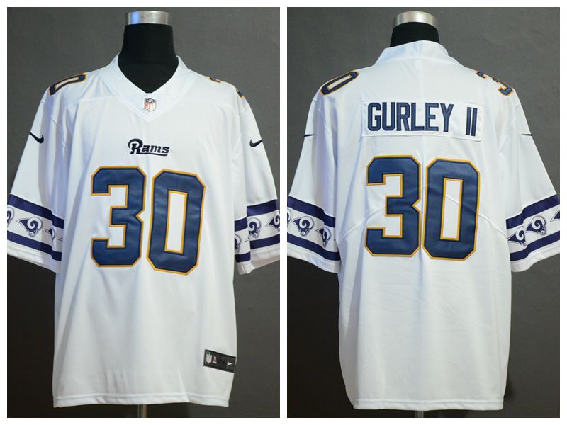 Nike Rams 30 Todd Gurley II White Team Logos Fashion Vapor Limited Jersey
