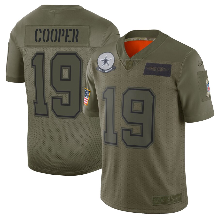 Nike Cowboys 19 Amari Cooper 2019 Olive Salute To Service Limited Jersey