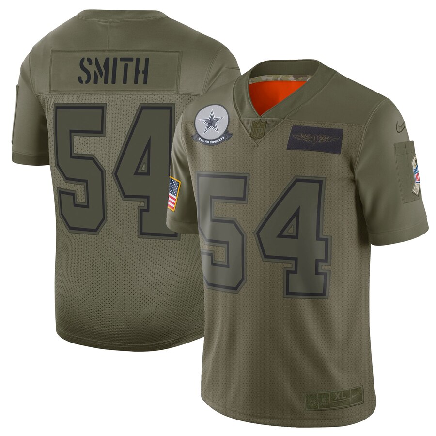 Nike Cowboys 54 Jaylon Smith 2019 Olive Salute To Service Limited Jersey