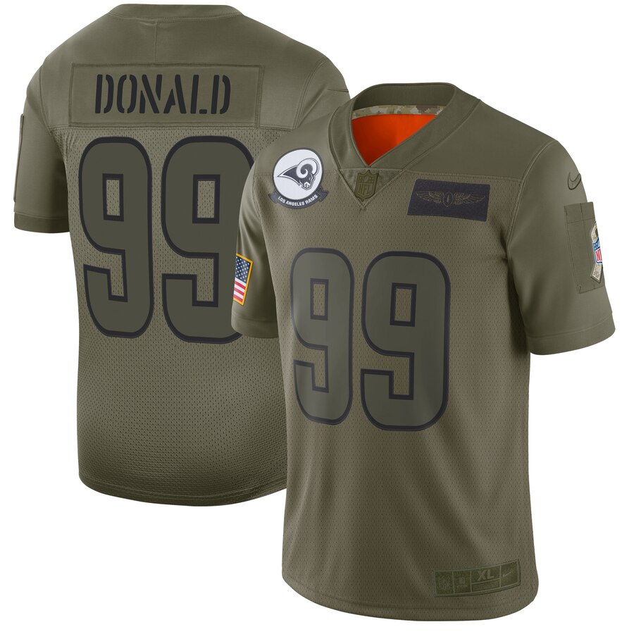 Nike Rams 99 Aaron Donald 2019 Olive Salute To Service Limited Jersey