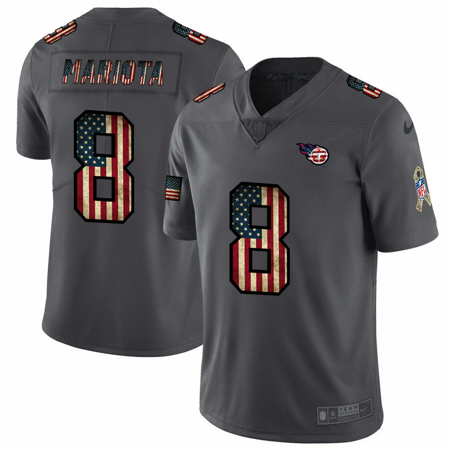 Nike Titans 8 Marcus Mariota 2019 Salute To Service USA Flag Fashion Limited Jersey