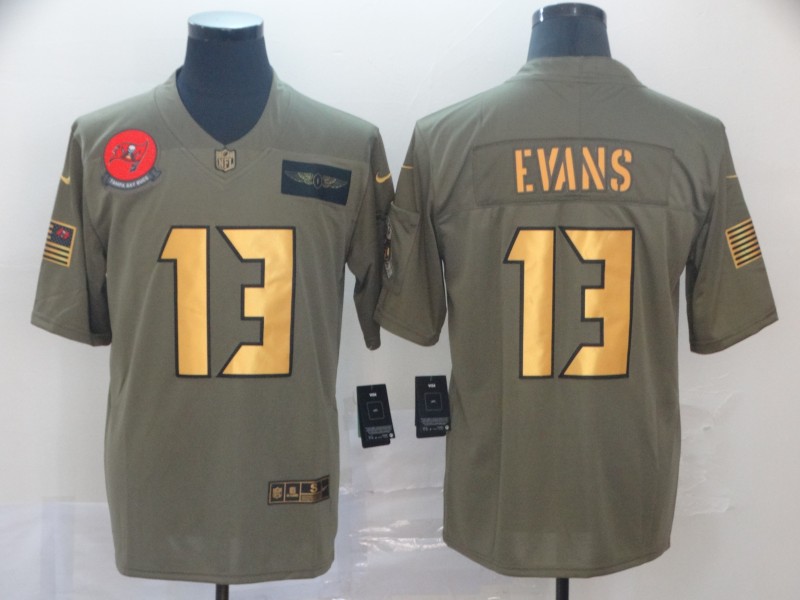 Nike Buccaneers 13 Mike Evans 2019 Olive Gold Salute To Service Limited Jersey