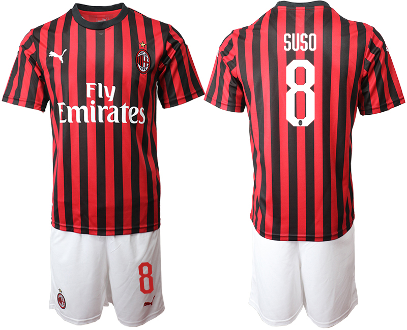 2019-20 AC Milan 8 SUSO Home Soccer Jersey