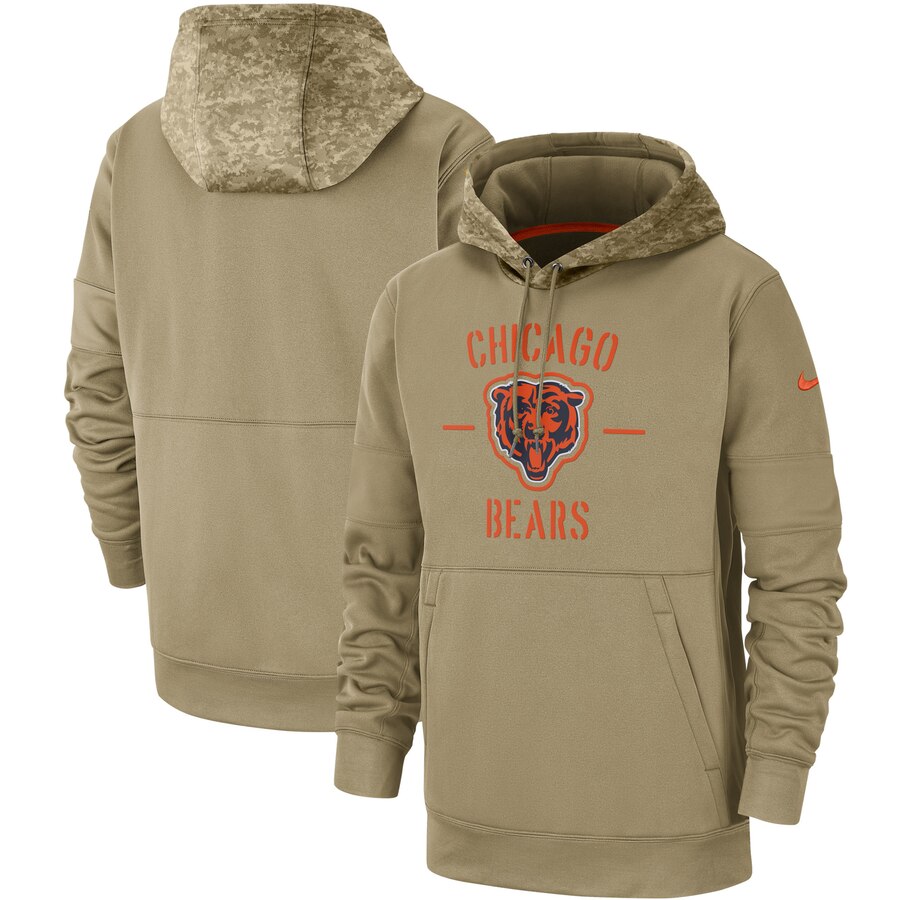Chicago Bears 2019 Salute To Service Sideline Therma Pullover Hoodie