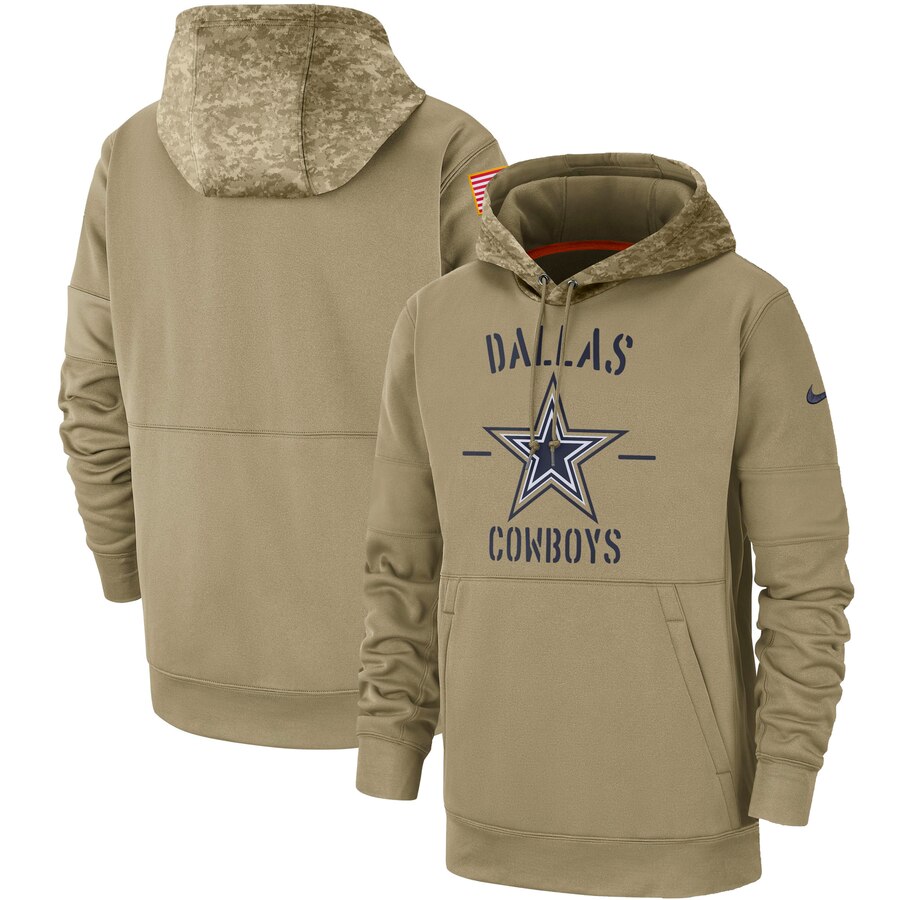 Dallas Cowboys 2019 Salute To Service Sideline Therma Pullover Hoodie