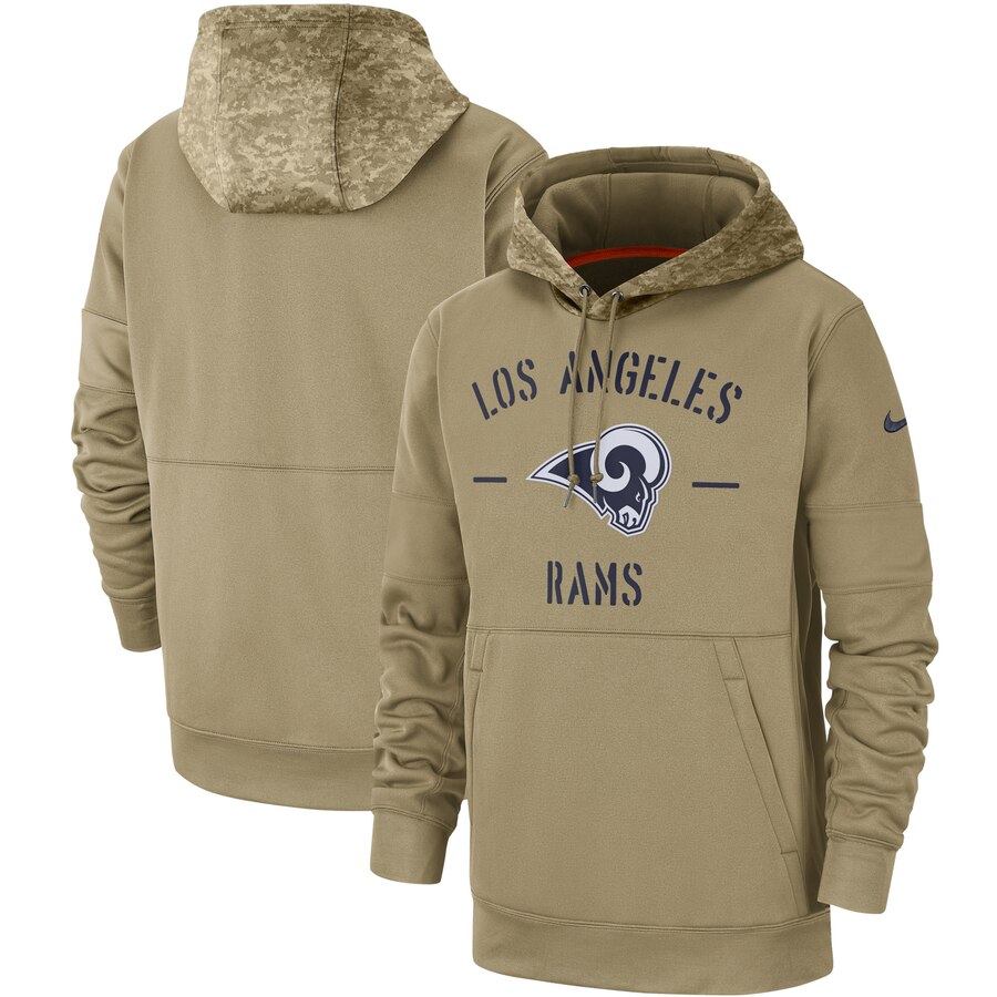 Los Angeles Rams 2019 Salute To Service Sideline Therma Pullover Hoodie