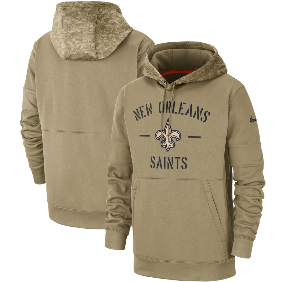 New Orleans Saints 2019 Salute To Service Sideline Therma Pullover Hoodie