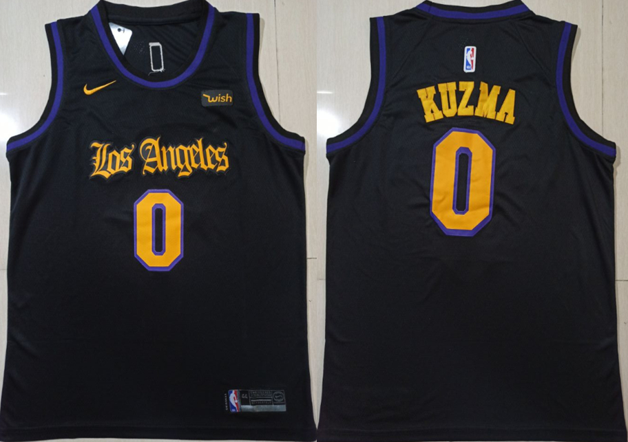 Lakers 0 Kyle Kuzma Black Nike Swingman Jersey