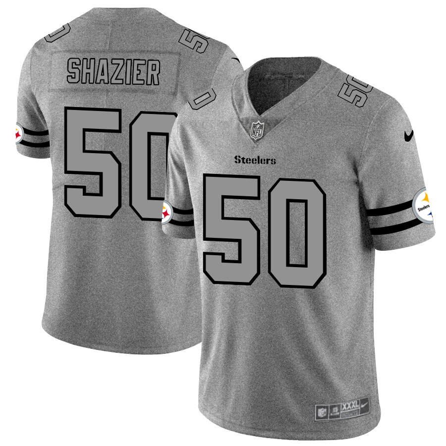 Nike Steelers 50 Ryan Shazier 2019 Gray Gridiron Gray Vapor Untouchable Limited Jersey