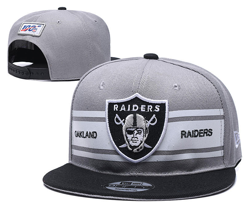 Raiders Team Logo Gray 100th Season Adjustable Hat YD