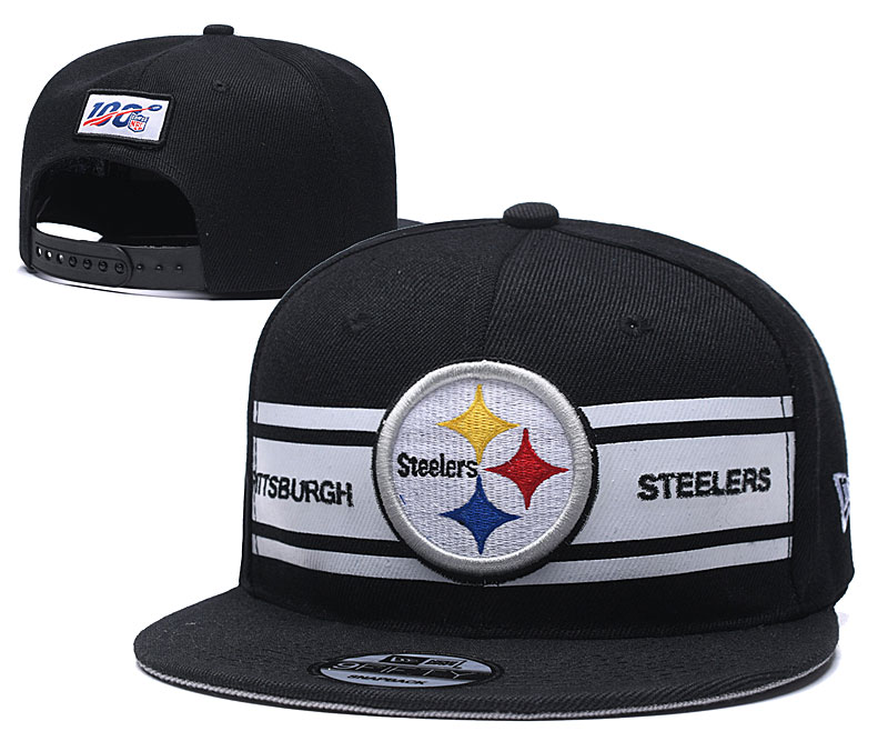 Steelers Team Logo Black 100th Season Adjustable Hat YD