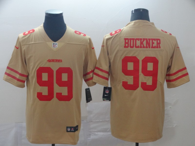 Nike 49ers 99 DeForest Buckner Cream Inverted Legend Limited Jersey