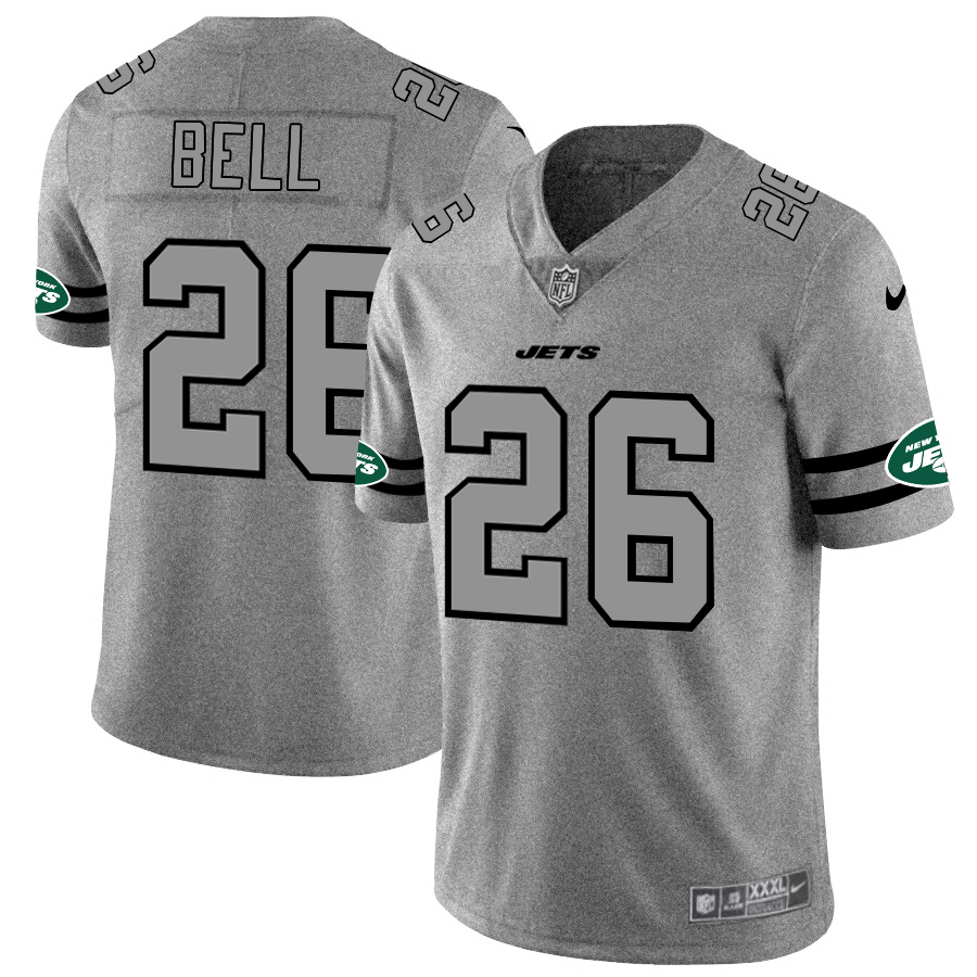 Nike Jets 26 Le'Veon Bell 2019 Gray Gridiron Gray Vapor Untouchable Limited Jersey