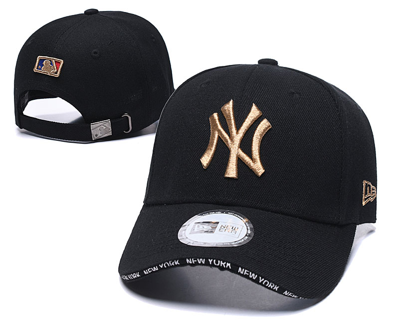 Yankees Team Logo Black Speak Adjustable Hat TX