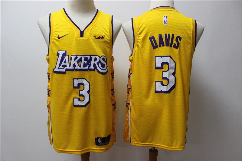 Lakers 3 Anthony Davis Yellow 2019-20 Nike City Edition Swingman Jersey