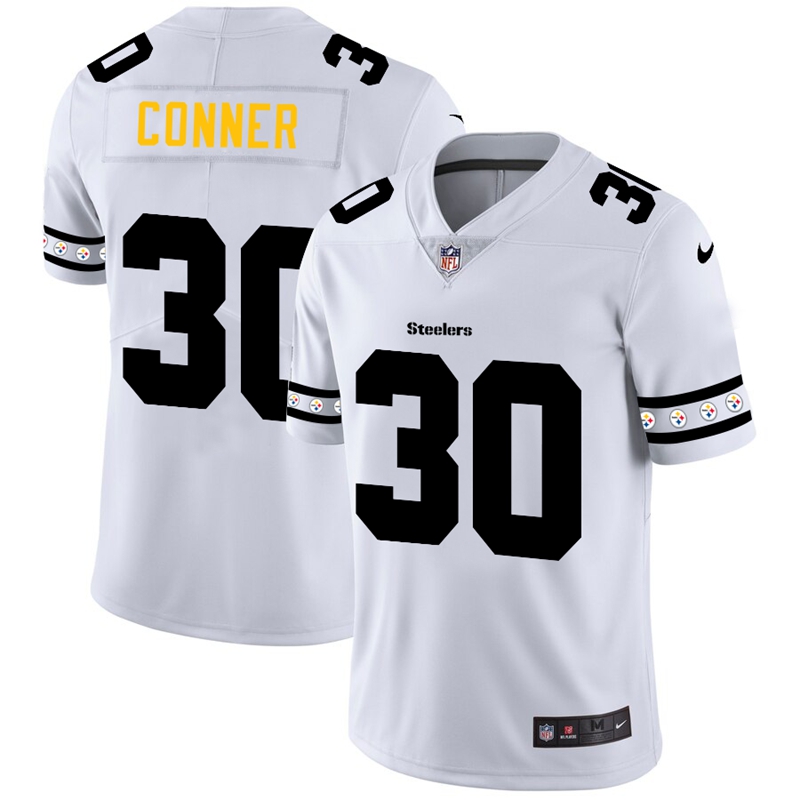 Nike Steelers 30 James Conner White Team Logos Fashion Vapor Limited Jersey