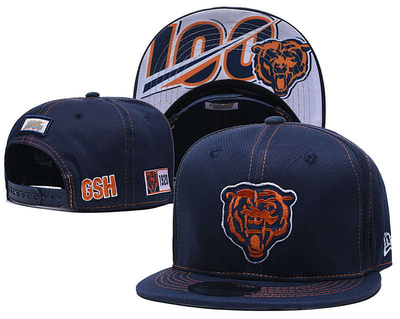 Bears Team Logo Navy 100th Seanson Adjustable Hat YD