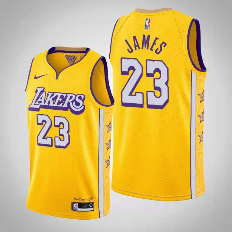 Lakers 23 Anthony Davis Yellow 2019-20 Nike City Edition Swingman Jersey