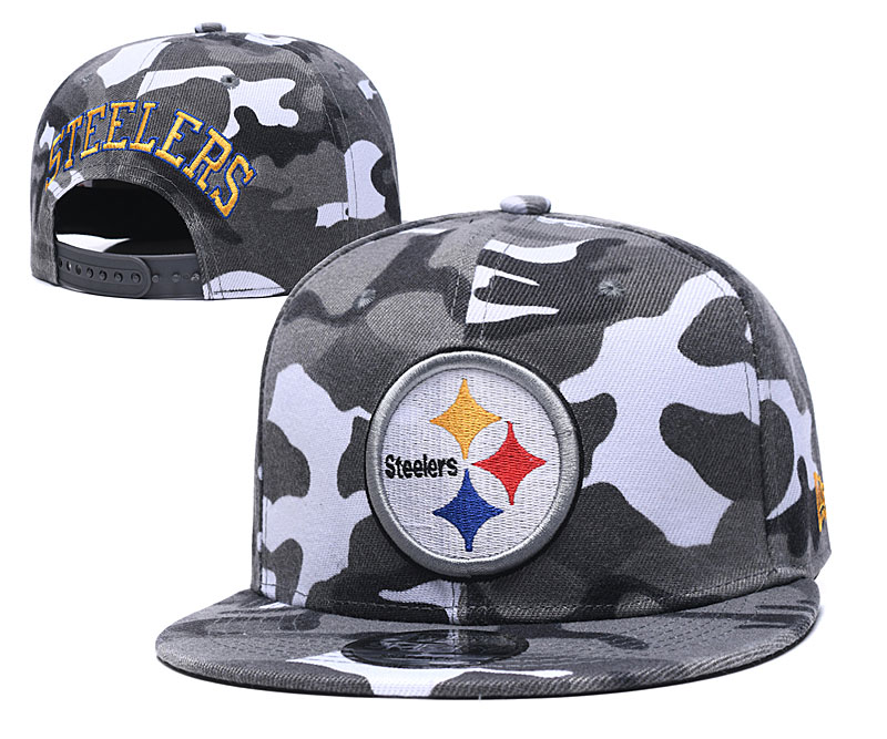 Steelers Fresh Logo Camo Adjustable Hat GS