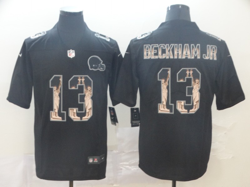 Nike Browns 13 Odell Beckham Jr. Black Statue of Liberty Limited Jersey