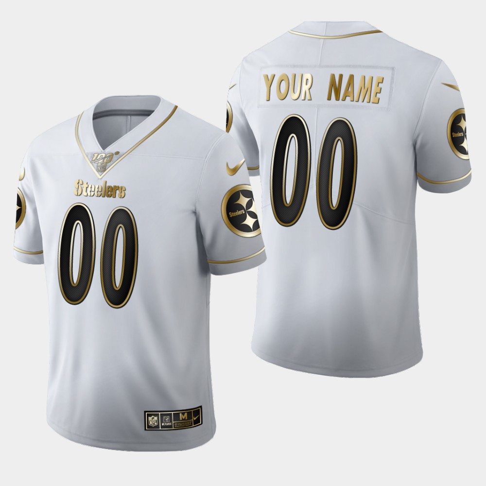 Nike Steelers Customized White 100th Season Vapor Untouchable Limited Jersey