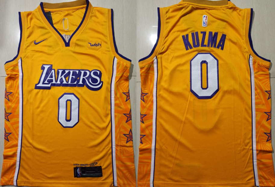 Lakers 0 Kyle Kuzma Yellow 2019-20 City Edition Nike Swingman Jersey