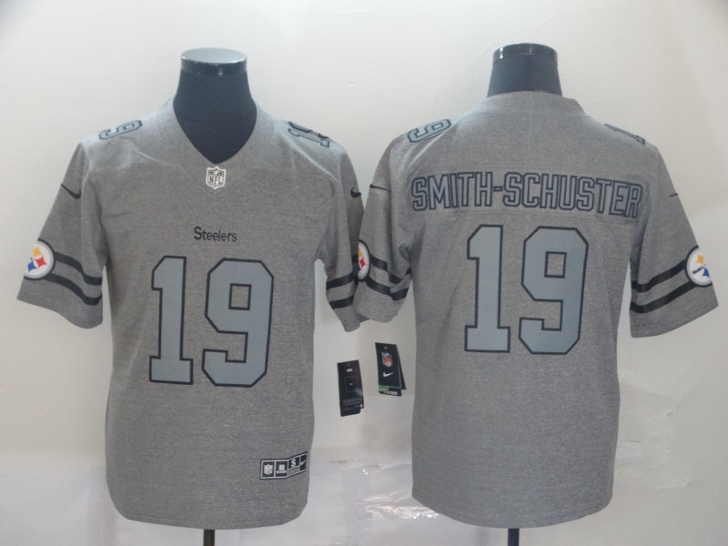 Nike Steelers 19 JuJu Smith-Schuster 2019 Gray Gridiron Gray Vapor Untouchable Limited Jersey
