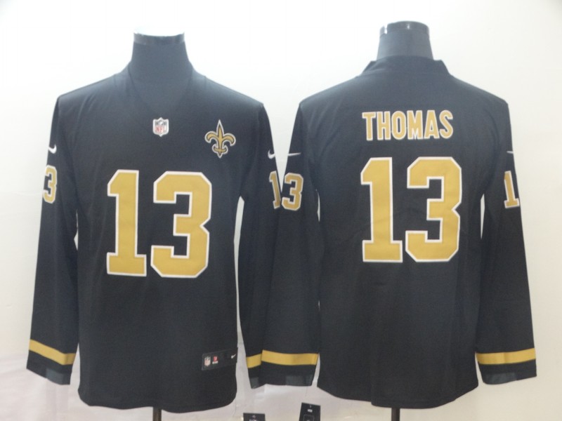 Nike Saints 13 Michael Thomas Black Therma Long Sleeve Jersey