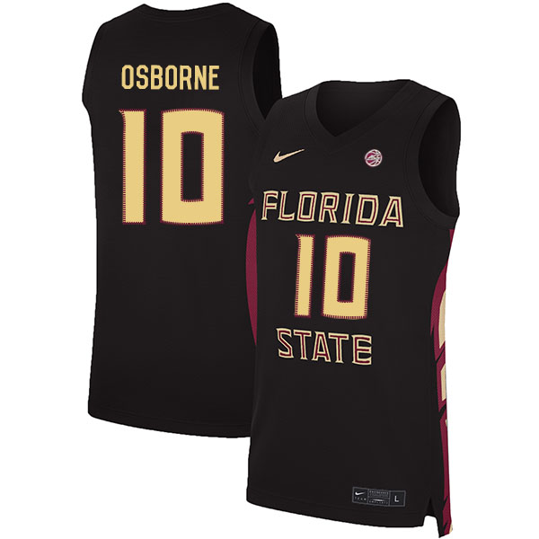 Florida State Seminoles 10 Malik Osborne Black Nike Basketball College Jersey
