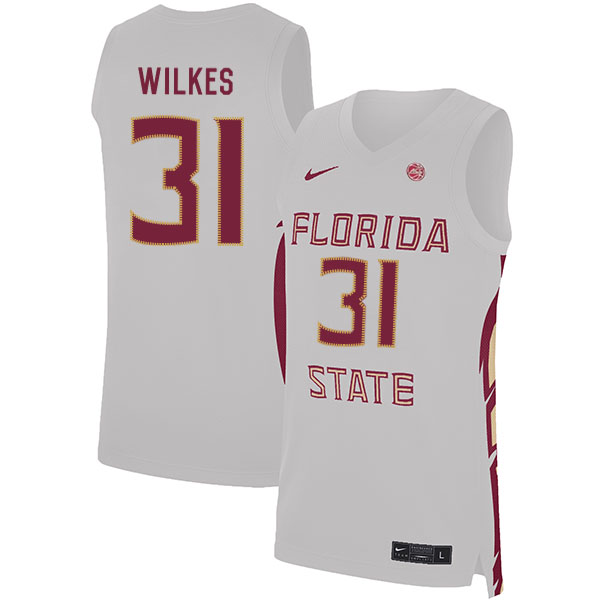 Florida State Seminoles 31 Wyatt Wilkes White Nike Basketball College Jersey