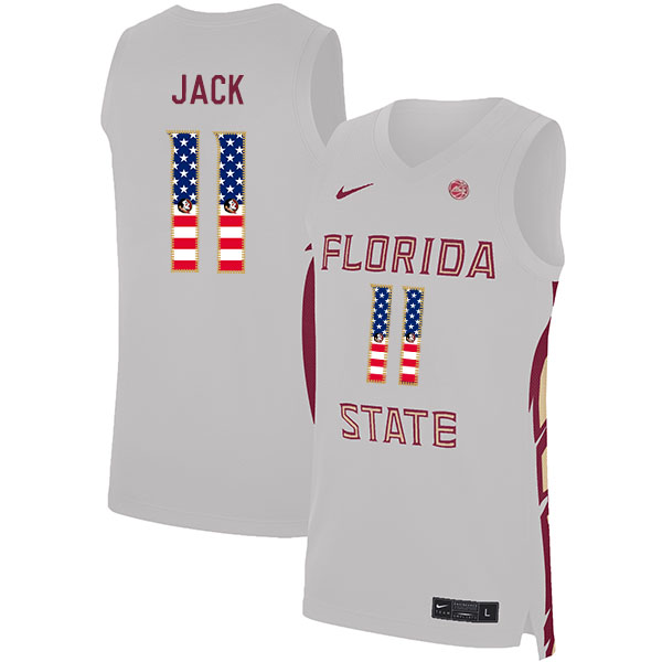 Florida State Seminoles 11 Nathanael Jack White Nike USA Flag Basketball College Jersey