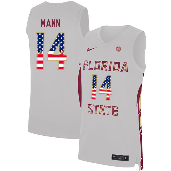 Florida State Seminoles 14 Terance Mann White Nike USA Flag Basketball College Jersey