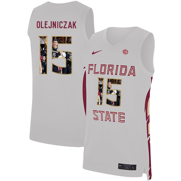Florida State Seminoles 15 Dominik Olejniczak White Nike Basketball College Fashion Jersey