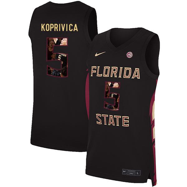 Florida State Seminoles 5 Balsa Koprivica Black Nike Basketball College Fashion Jersey