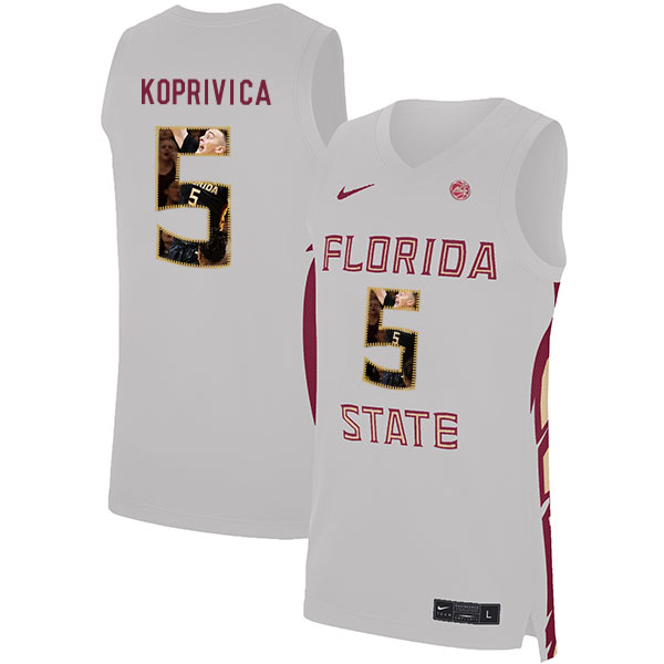 Florida State Seminoles 5 Balsa Koprivica White Nike Basketball College Fashion Jersey