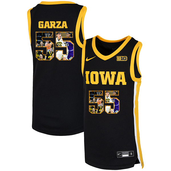 Iowa Hawkeyes 55 Luka Garza Black Nike Basketball College Fashion Jersey