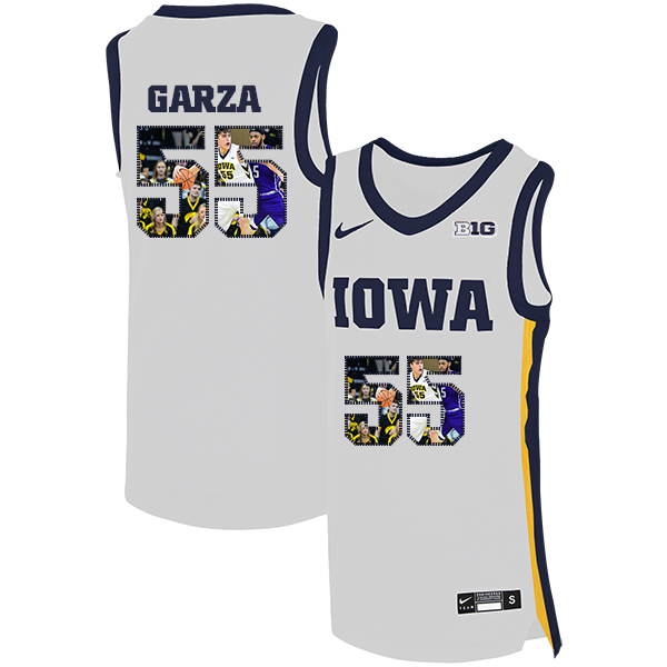 Iowa Hawkeyes 55 Luka Garza White Nike Basketball College Fashion Jersey