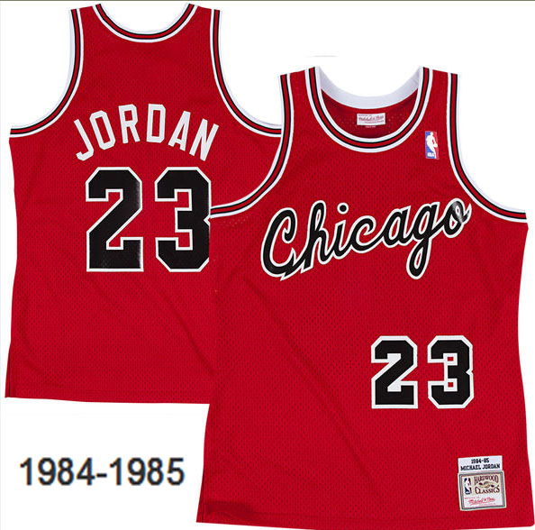 Bulls 23 Michael Jordan Red 1984-85 Hardwood Classics Mesh Jersey