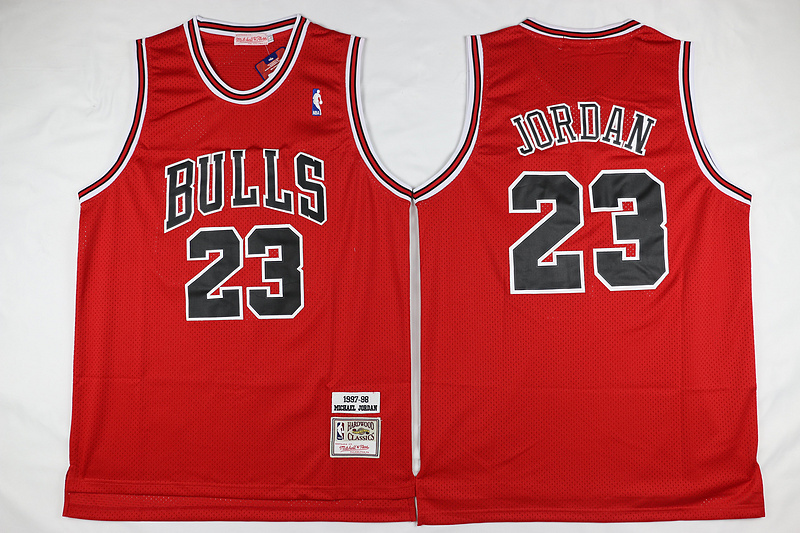 Bulls 23 Michael Jordan Red 1997-98 Hardwood Classics Jersey