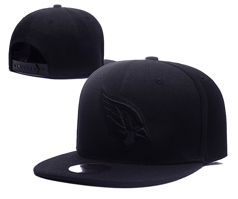 Arizona Cardinals Team Logo Black Mitchell & Ness Adjustable Hat LH