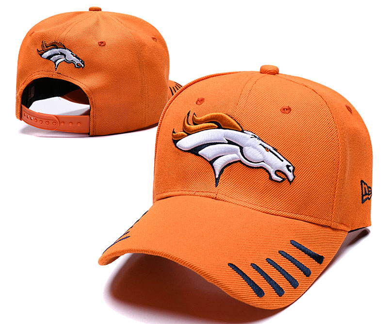 Broncos Team Logo Orange Peaked Adjustable Hat LH
